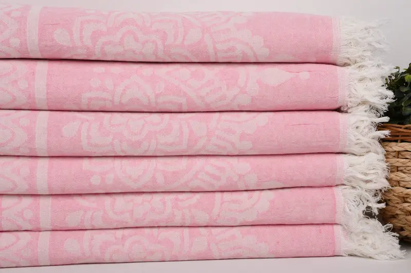 Cute Beach Towel, Bridal Shower Gift, Custom Wedding Gifts, Sand-resistant towel, Bathroom Towel, Holiday Towel, 74x36 Cotton Floral Patterned Towel - 3