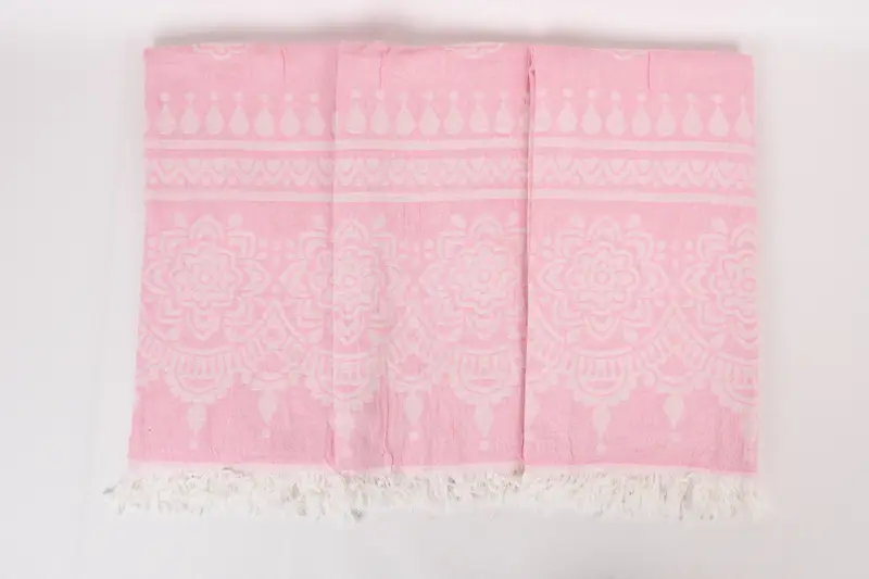 Cute Beach Towel, Bridal Shower Gift, Custom Wedding Gifts, Sand-resistant towel, Bathroom Towel, Holiday Towel, 74x36 Cotton Floral Patterned Towel - 8