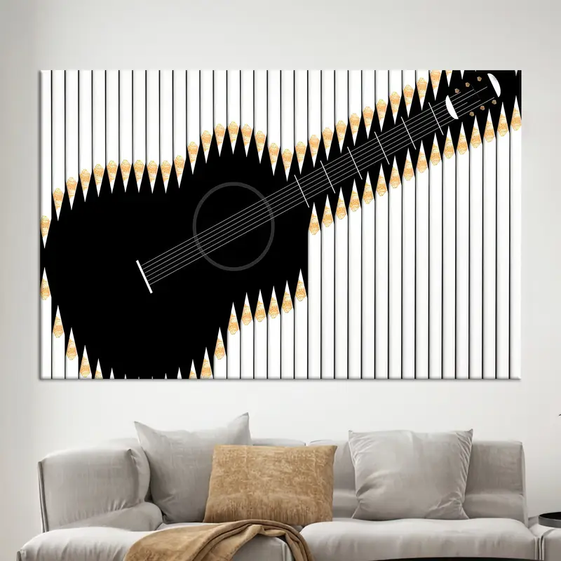 Modern Siyah Beyaz Özel Baskılı Kanvas Tablo