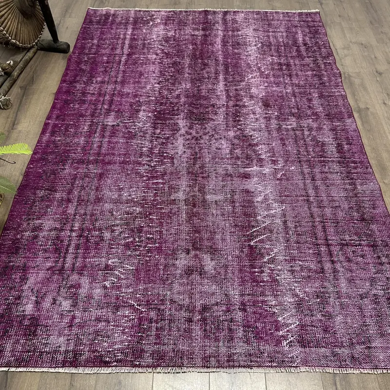 パープル ラグ アニマルプリント 5.6x8.3フィート