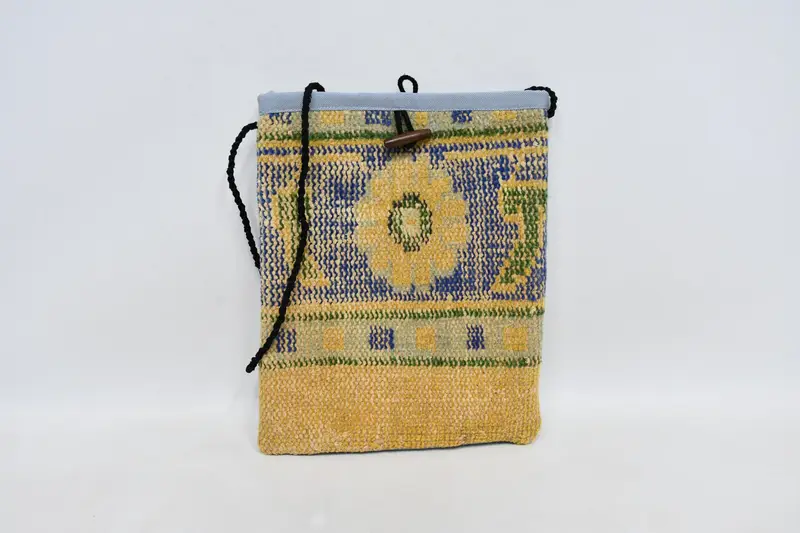 Western & Kovboy Kilim Çanta, Vintage Motifli Yün Çapraz Askılı Çanta