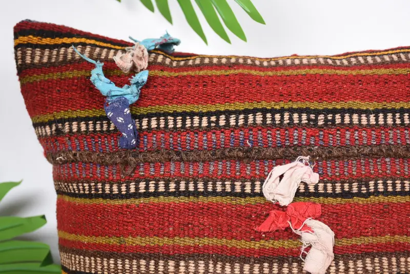 Anatolian Pillow, Vintage Throw Cushion Case, Throw Kilim Pillow, Car Cushion Cover, Pillow Sham, Home Decor Pillow, 16x16 Red Cushion, Kilim Pillow - 2