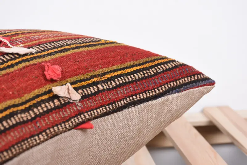 Anatolian Pillow, Vintage Throw Cushion Case, Throw Kilim Pillow, Car Cushion Cover, Pillow Sham, Home Decor Pillow, 16x16 Red Cushion, Kilim Pillow - 7