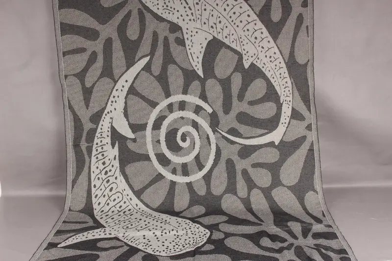 Bridal Shower Gift Black Cotton Towel with Beige, 40x71 Inches