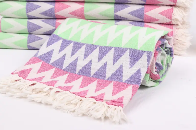 Spa Gift, Turkish Bath Towel USA, 70x40 Cotton Zigzag Design Towel, Hammam towel, Sand-free towel, Personalized Turkish Towel, Bachelorette Towel - 5