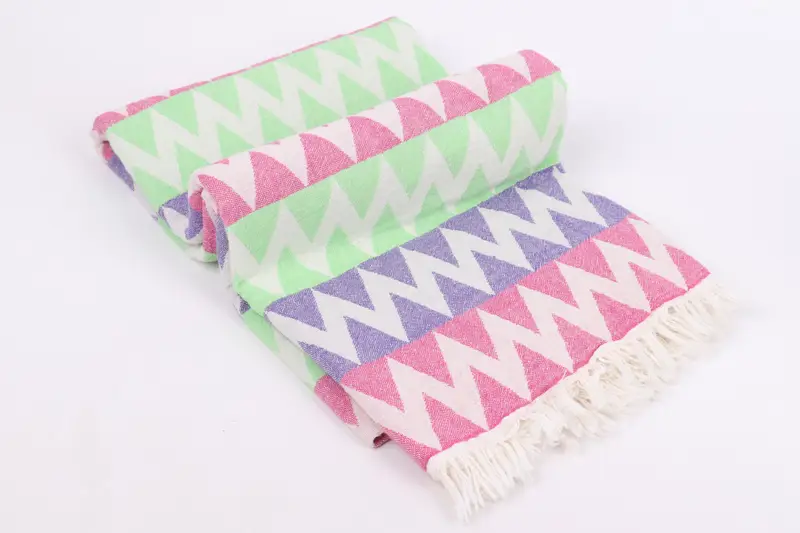 Spa Gift, Turkish Bath Towel USA, 70x40 Cotton Zigzag Design Towel, Hammam towel, Sand-free towel, Personalized Turkish Towel, Bachelorette Towel - 7