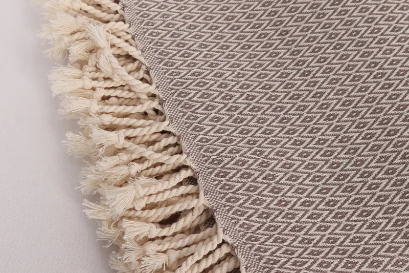 Organic Beach Blanket, 96x80 Cotton Diamond Towel, Custom Blanket, Boyfriend Gift, Throw Blanket, Wedding Anniversary Gift, Turkish Blanket - 7