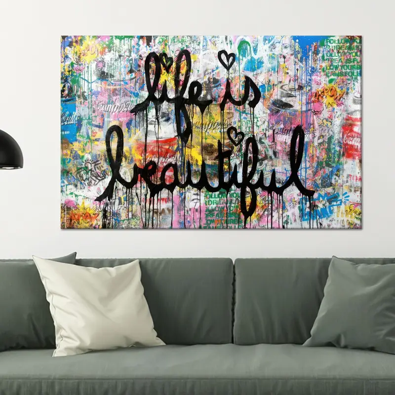 Modern Graffiti Canvas: Colorful, Trendy, Artistic Home Decor