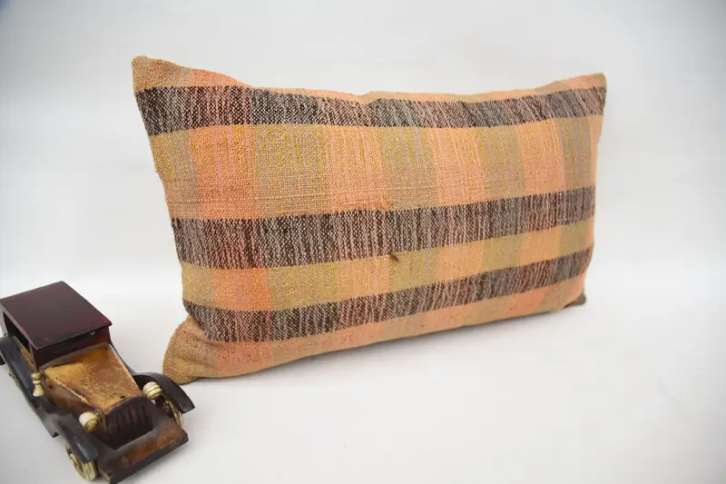 Garden Pillow Sham, 12x20 Orange Pillow Case, Kilim Pillow Cover, Pillow Cover, Accent Cushion, Turkish Bench Pillow, Gift Pillow, Home Decor Pillow - 2