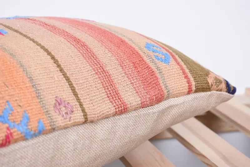Cushion Cover, 12x24 Orange Pillow Sham, Turkish Pillow, Home Decor Pillow, Knitted Pillow Case, Chair Cushion Case, Kilim Pillow - 7
