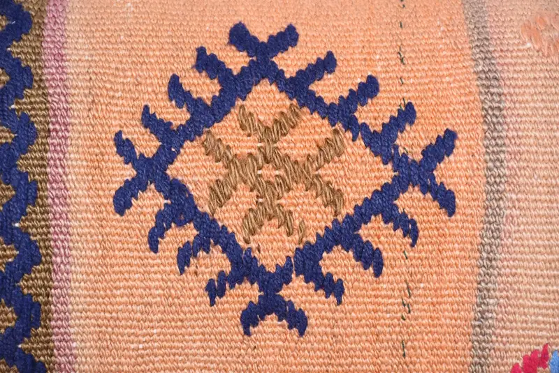 Cushion Cover, 12x24 Orange Pillow Sham, Turkish Pillow, Home Decor Pillow, Knitted Pillow Case, Chair Cushion Case, Kilim Pillow - 3