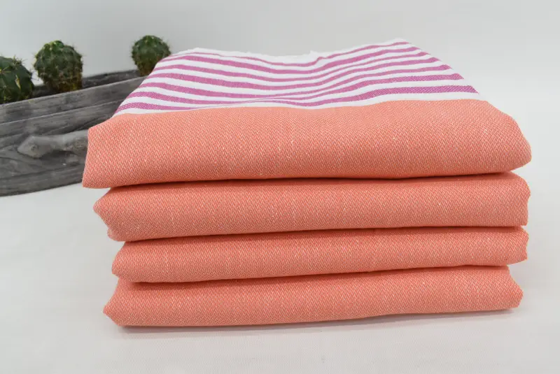 70x40 Cotton Striped Towel, Fouta towel, Lightweight Turkish towel, Handwoven organic Turkish towel for spa, Turkish bath towel, Peshtemal - 6