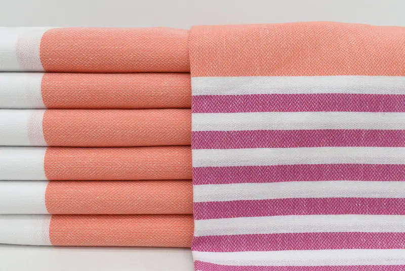 70x40 Cotton Striped Towel, Fouta towel, Lightweight Turkish towel, Handwoven organic Turkish towel for spa, Turkish bath towel, Peshtemal - 2