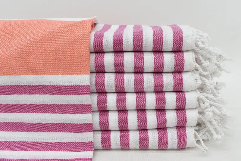 70x40 Cotton Striped Towel, Fouta towel, Lightweight Turkish towel, Handwoven organic Turkish towel for spa, Turkish bath towel, Peshtemal - 1