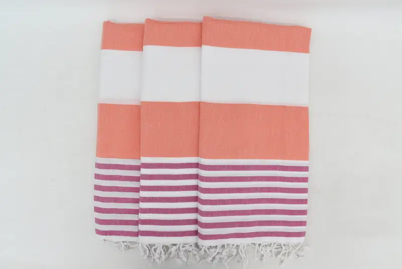 70x40 Cotton Striped Towel, Fouta towel, Lightweight Turkish towel, Handwoven organic Turkish towel for spa, Turkish bath towel, Peshtemal - 4