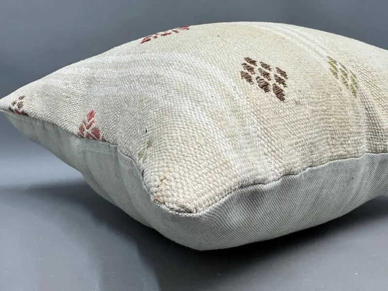 Natural Cushion, Kilim Cushion Sham, Luxury Cushion Case, Boho Pillow, Shabby Chic Pillow Sham, Pillow for Couch, Pillow, 18x18 White Cushion Case - 6