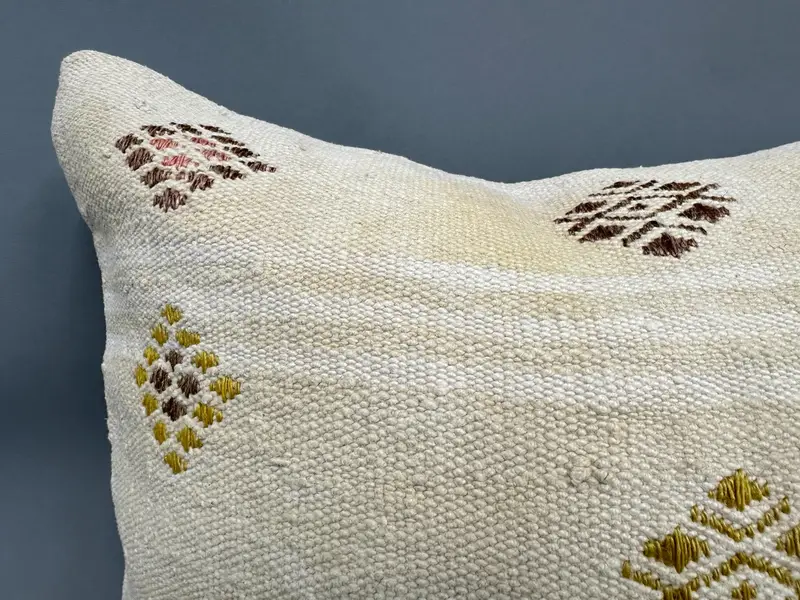 Natural Cushion, Kilim Cushion Sham, Luxury Cushion Case, Boho Pillow, Shabby Chic Pillow Sham, Pillow for Couch, Pillow, 18x18 White Cushion Case - 5