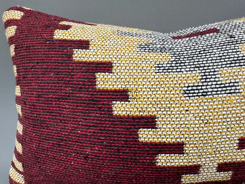 10x20 Red Pillow Cover, Office Chair Pillow, Pillow, Turkish Pillow, Vintage Kilim Throw Pillow, Gift Pillow, Customized Pillow Cover - 5