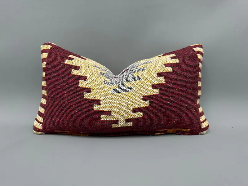 10x20 Red Pillow Cover, Office Chair Pillow, Pillow, Turkish Pillow, Vintage Kilim Throw Pillow, Gift Pillow, Customized Pillow Cover - 1
