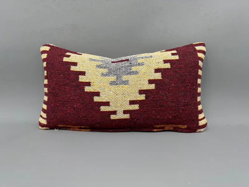10x20 Red Pillow Cover, Office Chair Pillow, Pillow, Turkish Pillow, Vintage Kilim Throw Pillow, Gift Pillow, Customized Pillow Cover - 4