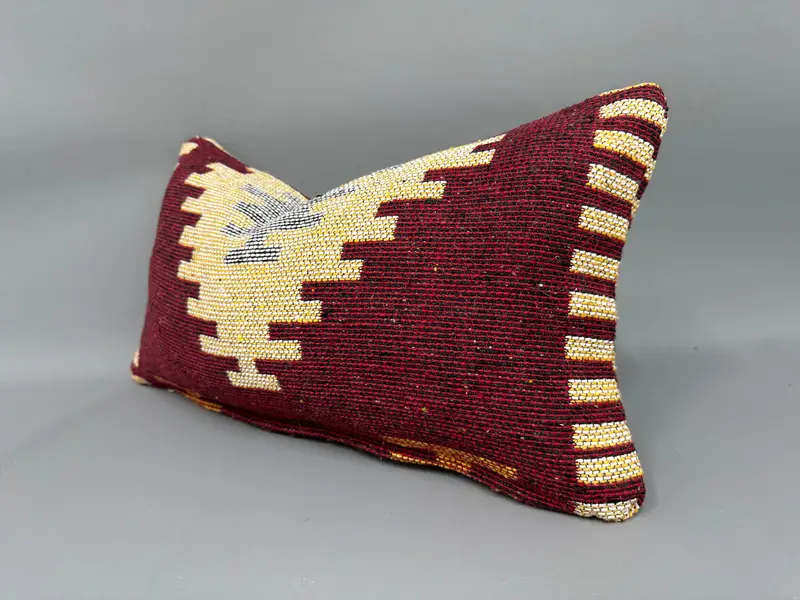 10x20 Red Pillow Cover, Office Chair Pillow, Pillow, Turkish Pillow, Vintage Kilim Throw Pillow, Gift Pillow, Customized Pillow Cover - 3