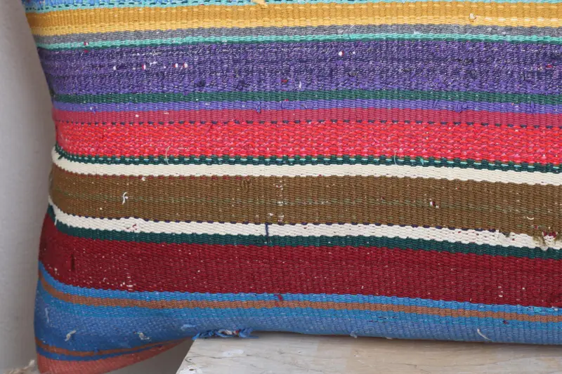 Meditation Cushion, Cushion Case, 16x48 Blue Cushion, Kilim Cushion Sham, Handmade Kilim Cushion, Gift Pillow, Vintage Pillow Case, Luxury Cushion - 3