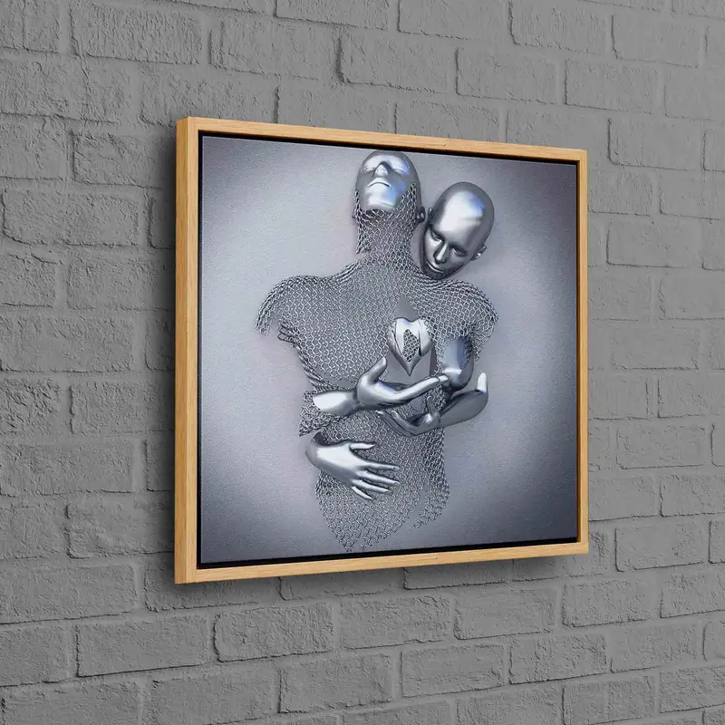 Romántico lienzo metálico 3D para parejas: elegante regalo de San Valentín