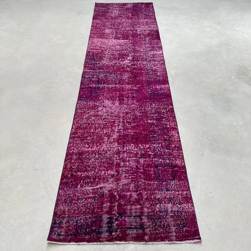 パープル ラグ、2.8x10.9 フィート ソリッド コンフォート