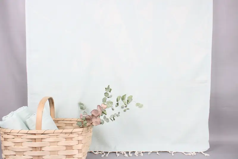 Turkish Beach Towel Personalized Mint Patterned Bath Towel Beige, 40x71 Inches