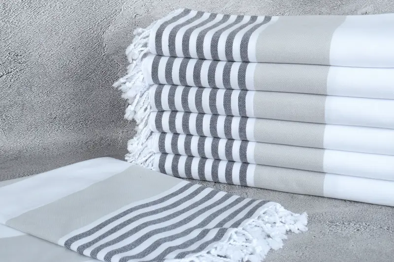 Organic Beach Towel, Gift For Her, Turkish bath towel, Decorative Towel, Merry Christmas Gifts, 70x40 Cotton Striped Towel, Personalized Beach Towel - 2