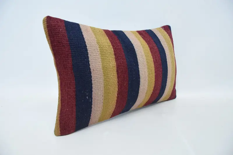 Comfy Throw Pillow Sham, Farmhouse Pillow, 12x20 Red Cushion Cover, Handmade Kilim Cushion, Antique Pillows, Interior Designer Pillow, Pillow - 3