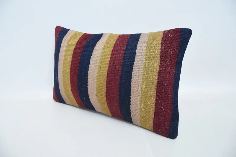 Comfy Throw Pillow Sham, Farmhouse Pillow, 12x20 Red Cushion Cover, Handmade Kilim Cushion, Antique Pillows, Interior Designer Pillow, Pillow - 4