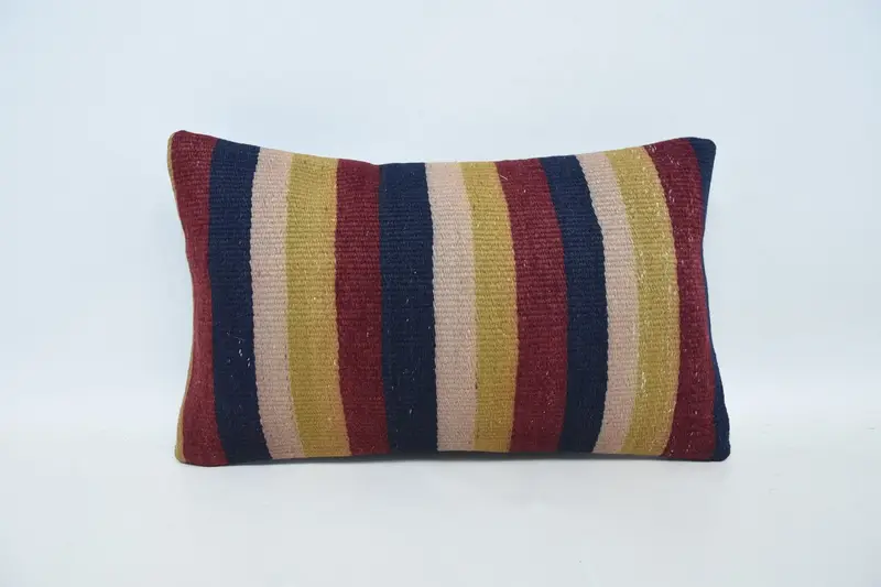 Comfy Throw Pillow Sham, Farmhouse Pillow, 12x20 Red Cushion Cover, Handmade Kilim Cushion, Antique Pillows, Interior Designer Pillow, Pillow - 1