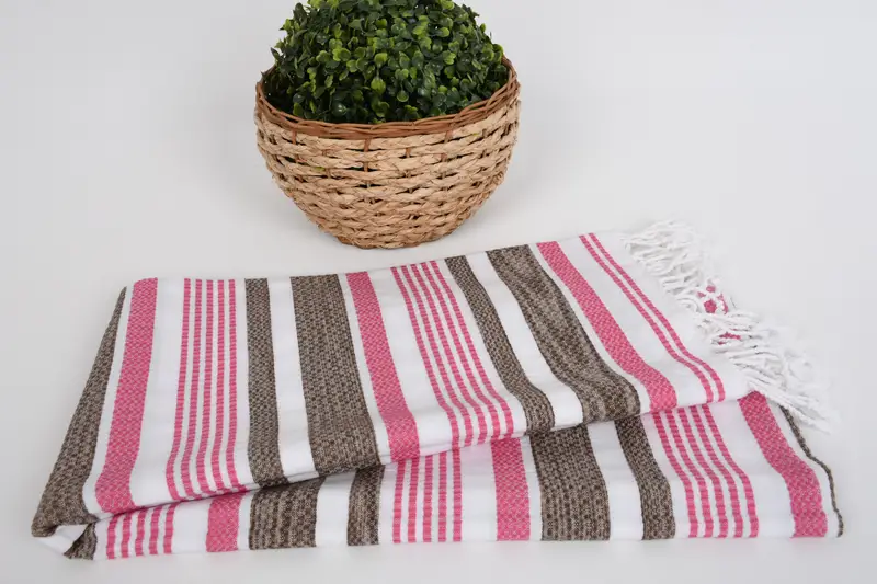 Guest Towel, 70x40 Cotton Striped Towel, Luxury Beach Towel, Birthday Gift, Travel Towel, Wedding Gift, Organic Turkish towel, Quick-Dry Beach Towel - 4