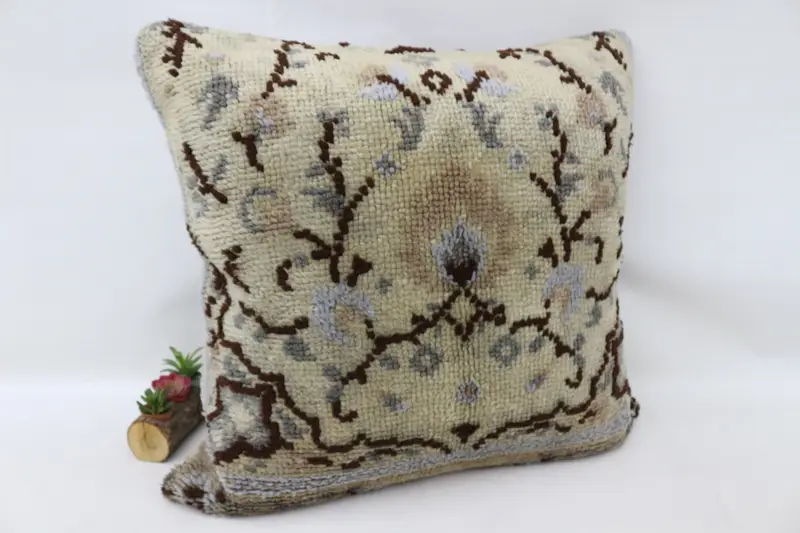 Turkish Pillow, Ottoman Cushion, Pillow for Couch, Vintage Kilim Throw Pillow, 32x32 Beige Pillow Sham, Yoga Pillow, Ikat Pillow Sham, Cushion - 3