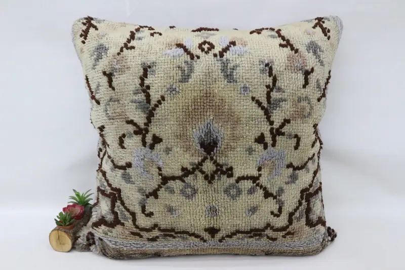 Turkish Pillow, Ottoman Cushion, Pillow for Couch, Vintage Kilim Throw Pillow, 32x32 Beige Pillow Sham, Yoga Pillow, Ikat Pillow Sham, Cushion - 1