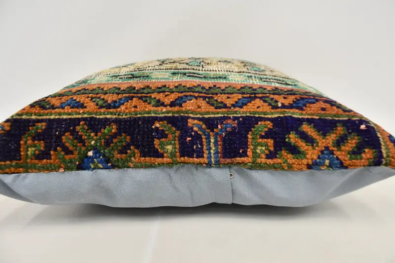 Kilim Pillow Cover, Pillow, 24x24 Blue Cushion Cover, Bohemian Cushion Cushion Case, Gift Pillow, Handmade Kilim Cushion - 6