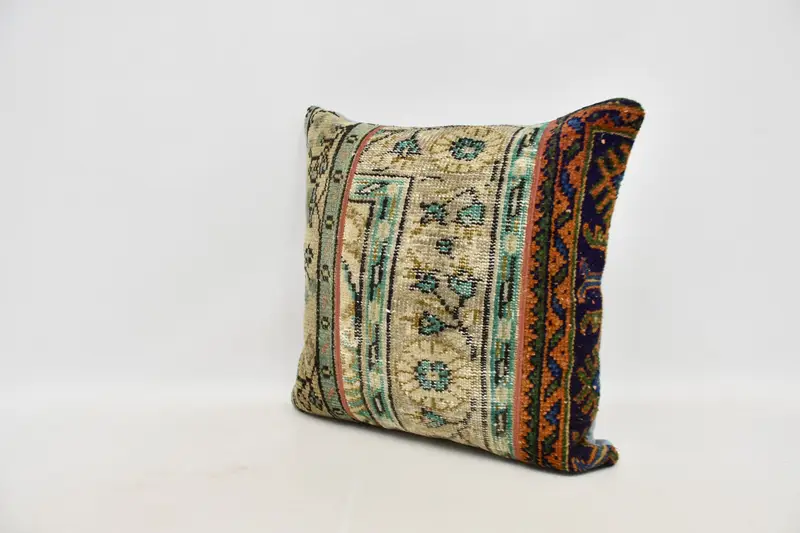 Kilim Pillow Cover, Pillow, 24x24 Blue Cushion Cover, Bohemian Cushion Cushion Case, Gift Pillow, Handmade Kilim Cushion - 4