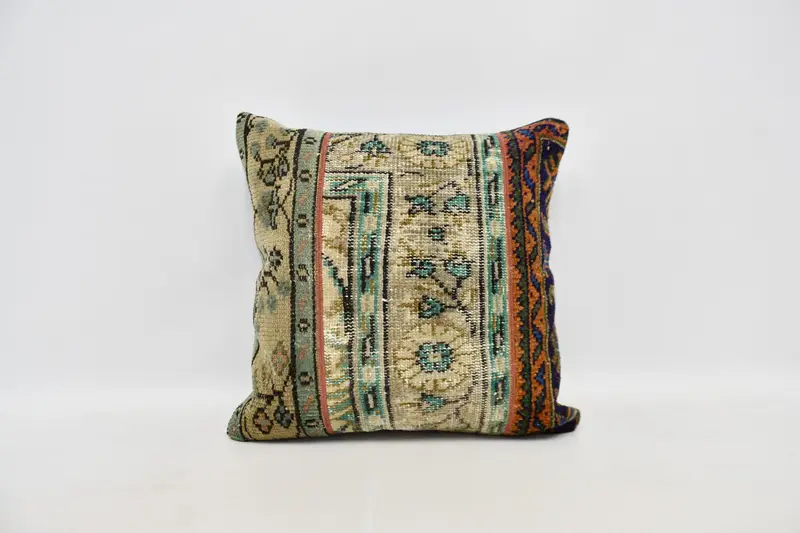Kilim Pillow Cover, Pillow, 24x24 Blue Cushion Cover, Bohemian Cushion Cushion Case, Gift Pillow, Handmade Kilim Cushion - 1
