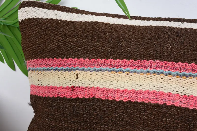 Anatolian Cushion Case, Boho Pillow Sham Cover, Vintage Kilim Pillow, Vintage Kilim Throw Pillow, Pillow, 12x36 Pink Cushion - 2