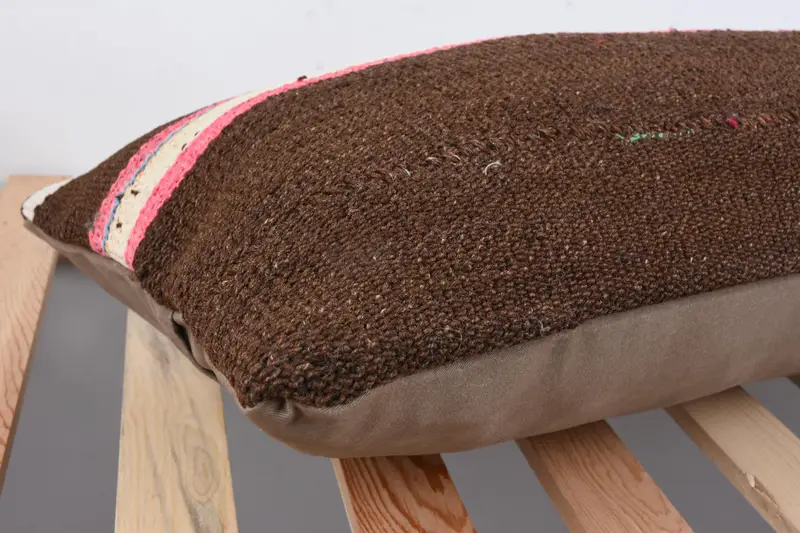 Anatolian Cushion Case, Boho Pillow Sham Cover, Vintage Kilim Pillow, Vintage Kilim Throw Pillow, Pillow, 12x36 Pink Cushion - 6