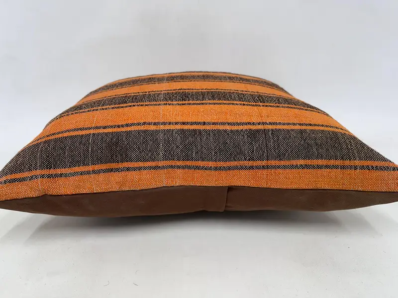 24x24 Orange Pillow Sham, Yoga Cushion Case, Cushion, Pillow for Sofa, Vintage Kilim Throw Pillow, Home Decor Pillow - 5