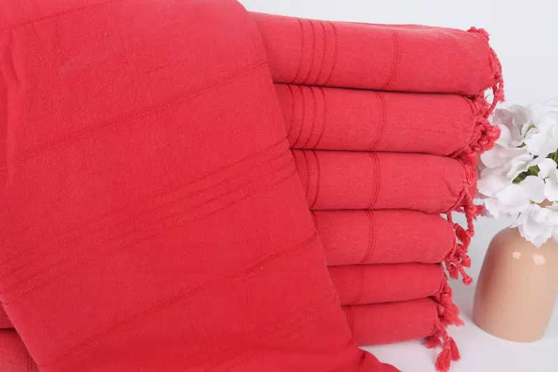 Personalized Bridesmaid Gift Turkish Beach Towel Red, 36x63 Inches