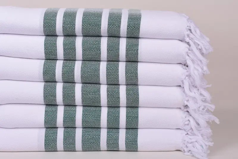 Cotton towel, Organic towel, 70x40 Cotton Herringbone Towel, Embroidery Towels, Sand-Resistant Peshtemal, Turkish Bath Towel USA, Peshtemal Towel - 3