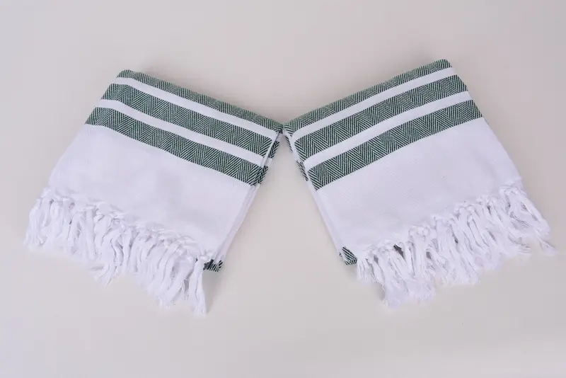 Cotton towel, Organic towel, 70x40 Cotton Herringbone Towel, Embroidery Towels, Sand-Resistant Peshtemal, Turkish Bath Towel USA, Peshtemal Towel - 6