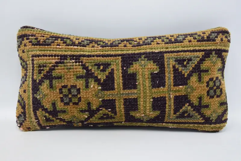 Gift Pillow, Cushion Cover, Pillow for Couch, Vintage Kilim Pillow, Personalized Gift Pillow Pillow, Turkish Corner Cushion, 8x16 Orange Pillow Sham - 1