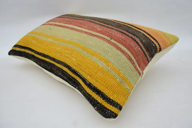 Vintage Kilim Throw Pillow, Pillow, 16x24 Red Pillow, Kilim Cushion Sham, Designer Throw Cushion Cover, Ethnical Kilim Rug Pillow - 6