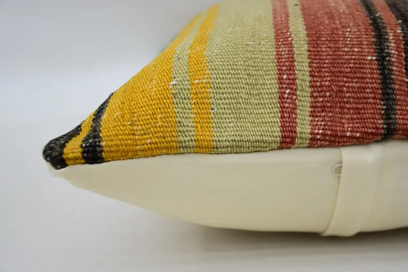 Vintage Kilim Throw Pillow, Pillow, 16x24 Red Pillow, Kilim Cushion Sham, Designer Throw Cushion Cover, Ethnical Kilim Rug Pillow - 5
