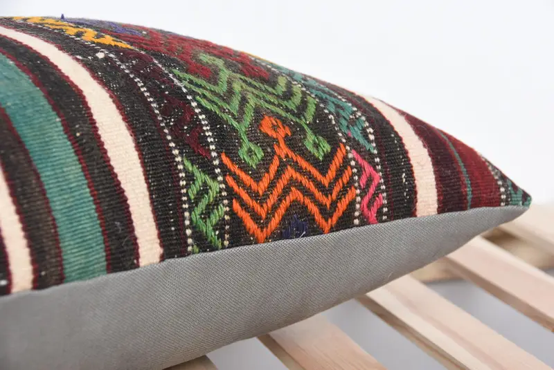 16x24 Green Pillow Case, Vintage Kilim Pillow, Ethnic Pillow Cover Cushion Cover, Boho Pillow, Pillow Case, Turkish Pillow - 7