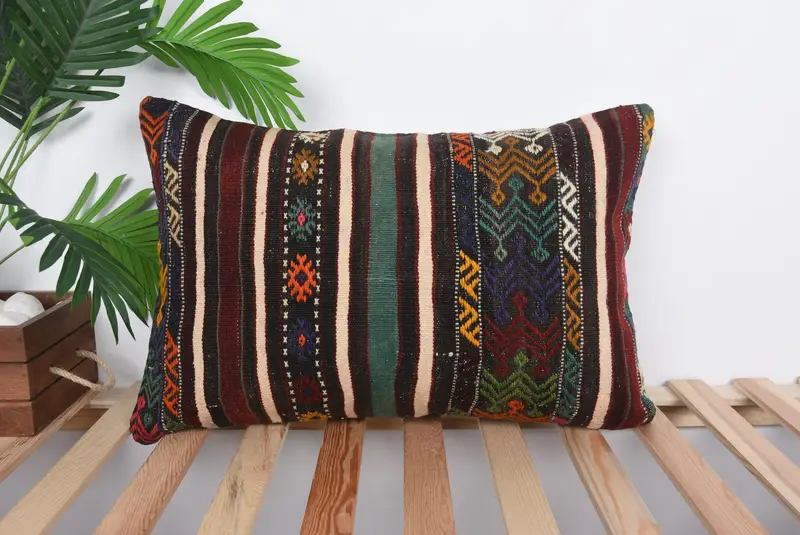 16x24 Green Pillow Case, Vintage Kilim Pillow, Ethnic Pillow Cover Cushion Cover, Boho Pillow, Pillow Case, Turkish Pillow - 1